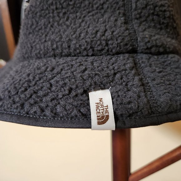 North Face Cragmont Sherpa Bucket Hat Size L/XL Adult Fuzzy Ski Snow Black - Picture 2 of 4